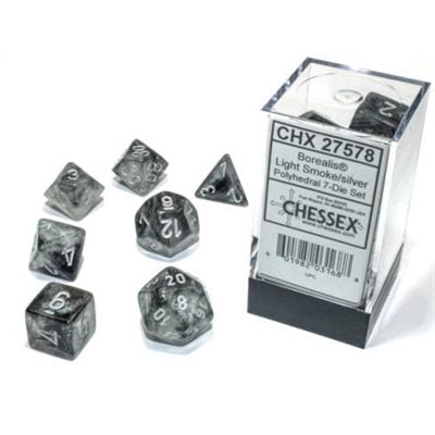 Chessex: Borealis 7P Light Smoke /  Silver
