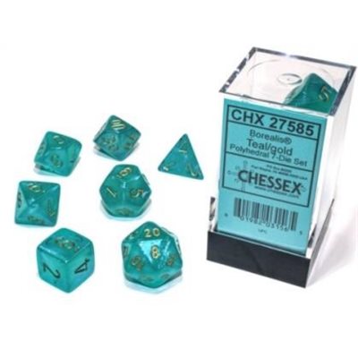 Chessex: Borealis 7P Teal / Gold