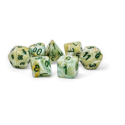 Chessex: Marble: Mega-Hedral 7pc: Green/Dark Green