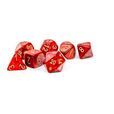 Chessex: Scarab: Mega-Hedral 7pc Scarlet/Gold