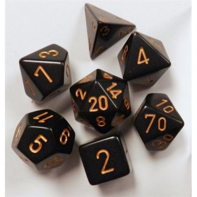 Chessex: Opaque 7Pc Black/Gold