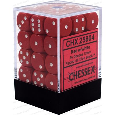 Chessex: Opaque 36D6 Red/White