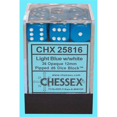 Chessex: Opaque 36D6 Light Blue/White