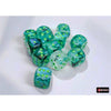 Chessex: Borealis 12D6 Dice Kelp/Light Green Luminary