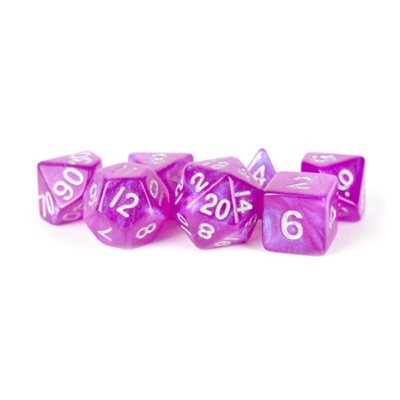 FanRoll: Dice: Acrylic 16mm 7pc Set: Stardust Purple