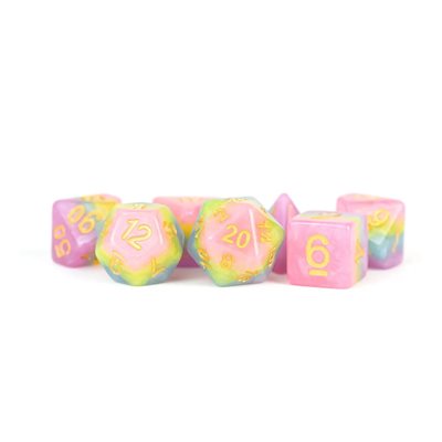 FanRoll: Dice: Resin 16mm 7pc Set: Pastel Fairy