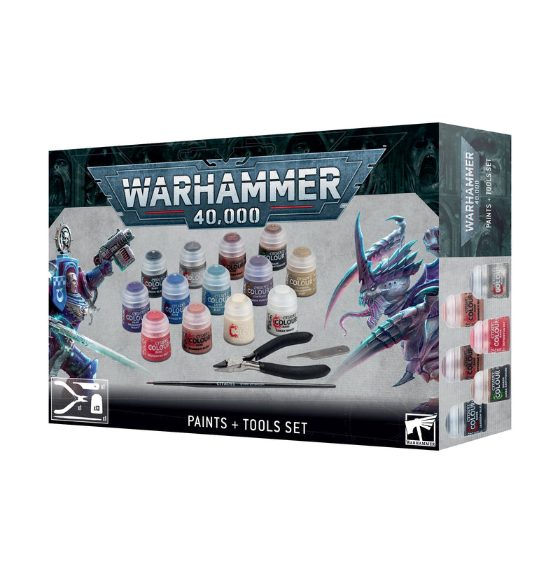 Accessories: Warhammer 40,000 Paints + Tools Set