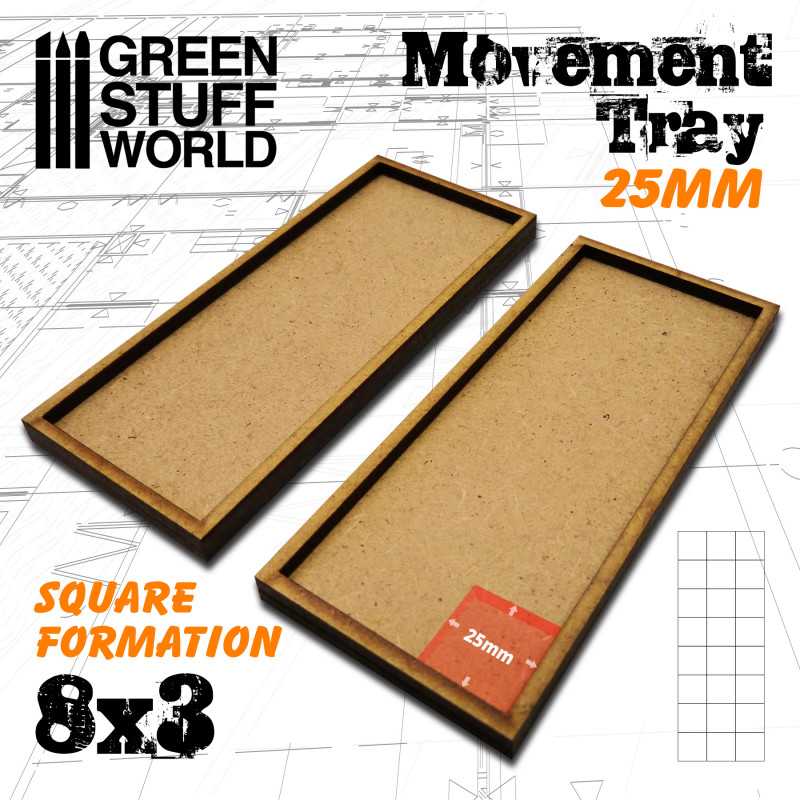 Green Stuff World: MDF Movement Trays 300x75mm 25mm Square 8x3