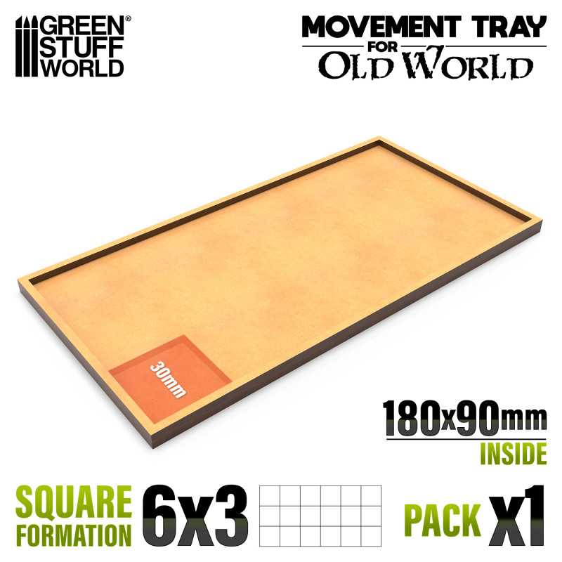 Green Stuff World: MDF Movement Trays 180x90mm Square 6x3