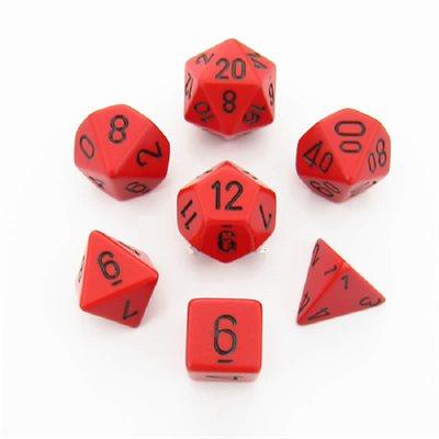 Chessex: Opaque 7Pc Red/Black