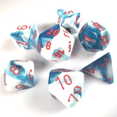 Chessex: Gemini 7PC Astral Blue White / Red