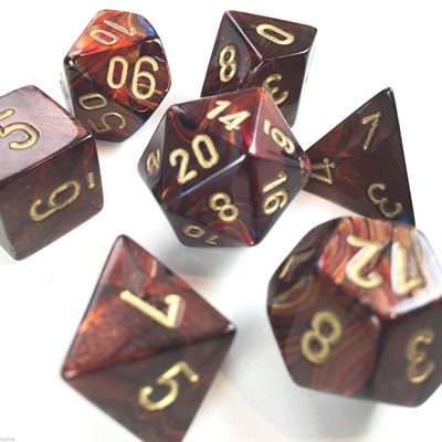 Chessex: Scarab 7PC Blue Blood / Gold