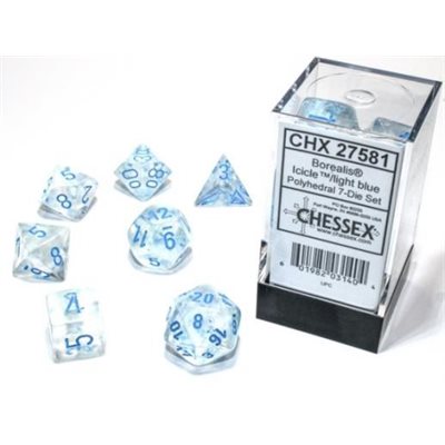 Chessex: Borealis 7P Icicle / Light Blue