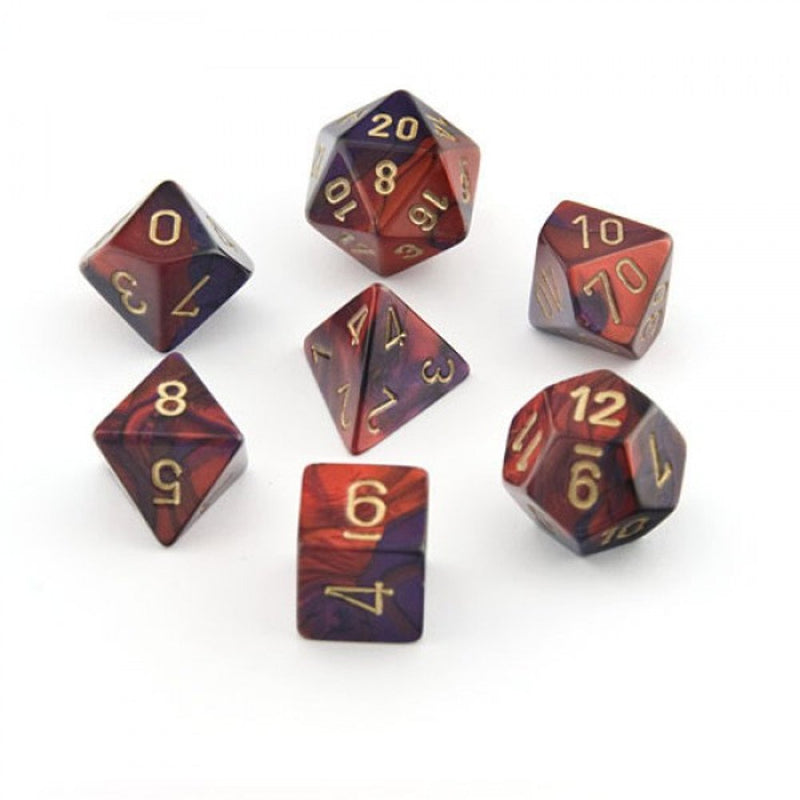 Chessex: Gemini 7PC Purple-Red / Gold