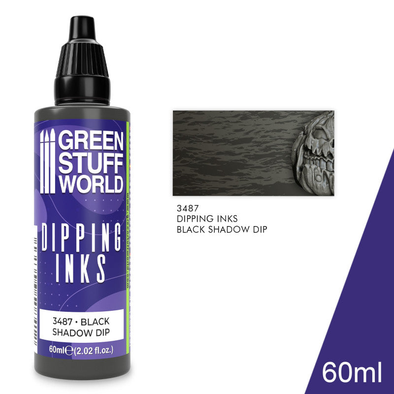 Green Stuff World: Dipping ink 60 ml - BLACK GREY SHADOW DIP