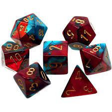 Chessex: Gemini 7PC Red-Teal / Gold