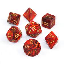 Chessex: Scarab 7P Scarlet / Gold