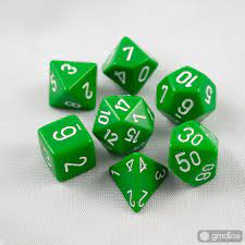 Chessex: Opaque 7Pc Green / White