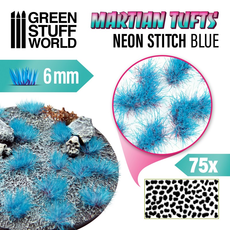 Green Stuff World: Martian Tufts Neon Stitch Blue