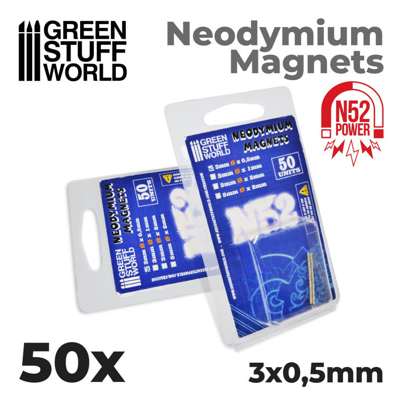 Green Stuff World: Neodymium Magnets N52 3x0.5mm x 50