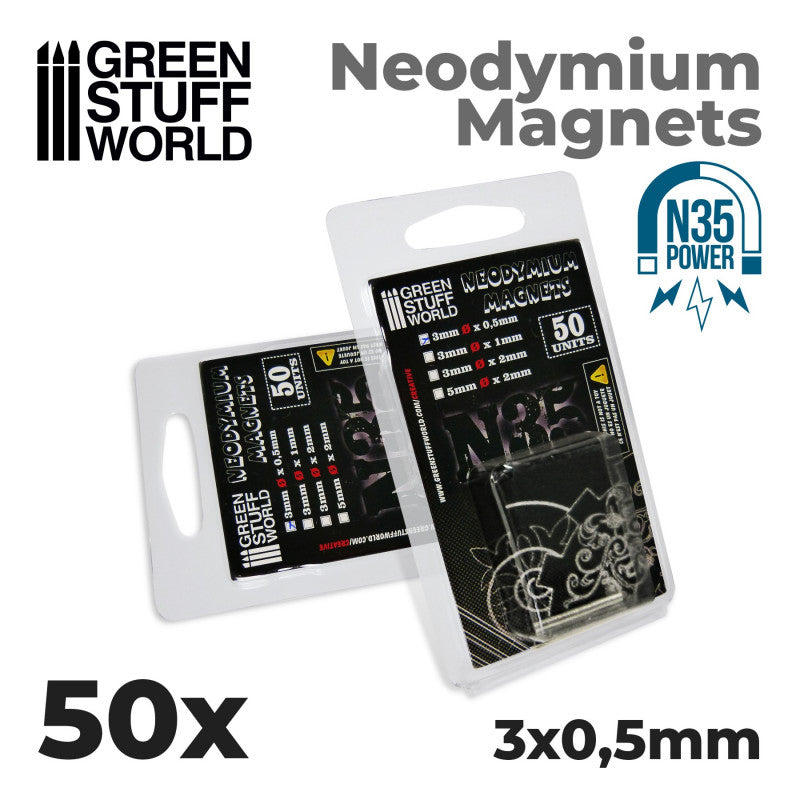 Green Stuff World: Neodymium Magnets N35 3x0.5mm x 50