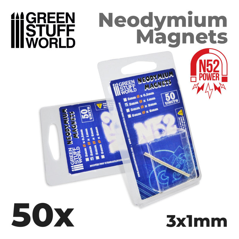 Green Stuff World: Neodymium Magnets N52 3x1mm x 50