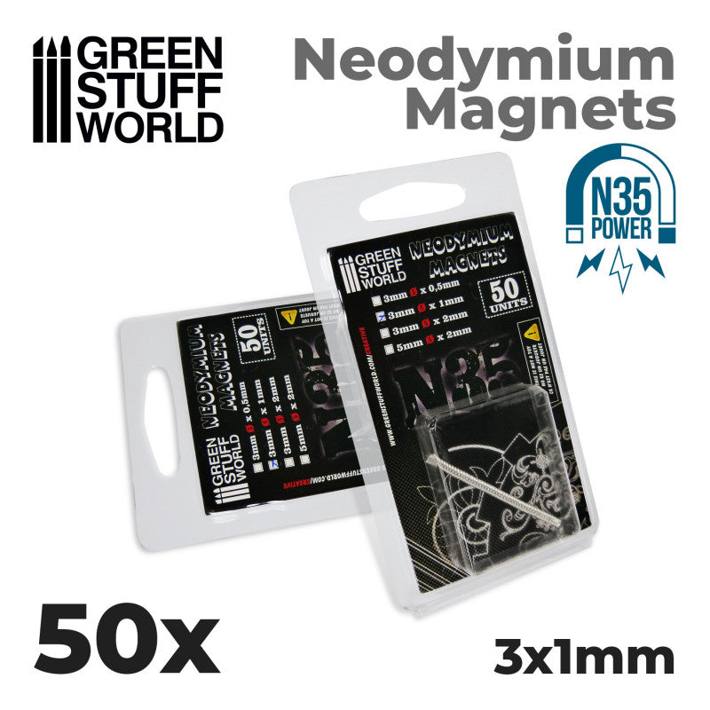 Green Stuff World: Neodymium Magnets N35 3x1mm x 50